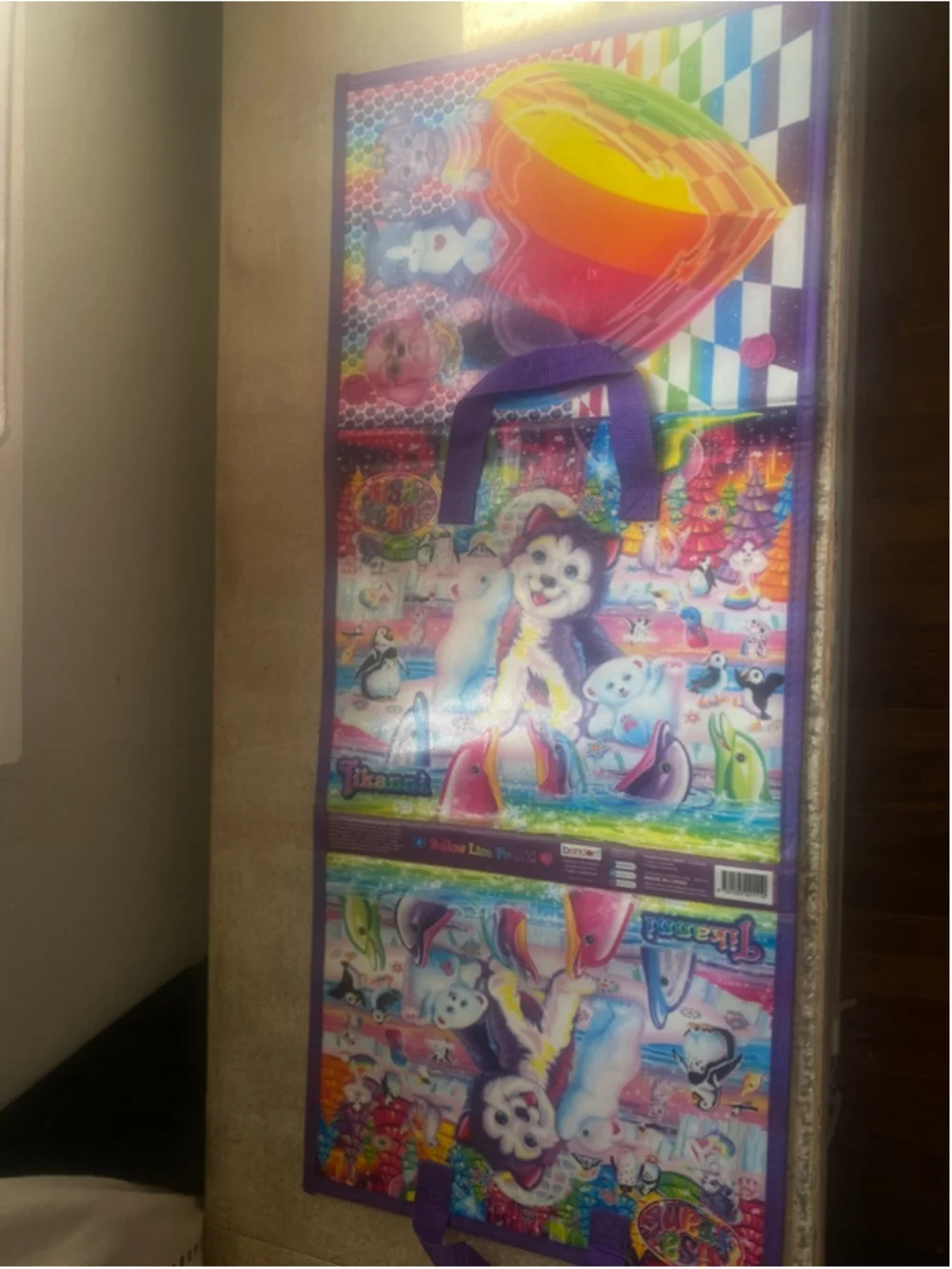 Lisa Frank Velcro Trapper Keeper Rainbow Dolphin Husky Polar Bear Organizer Y2K